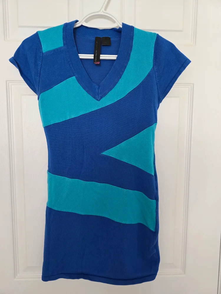 Short Sleeve mini dress tunic shirt top. size medium thumbnail