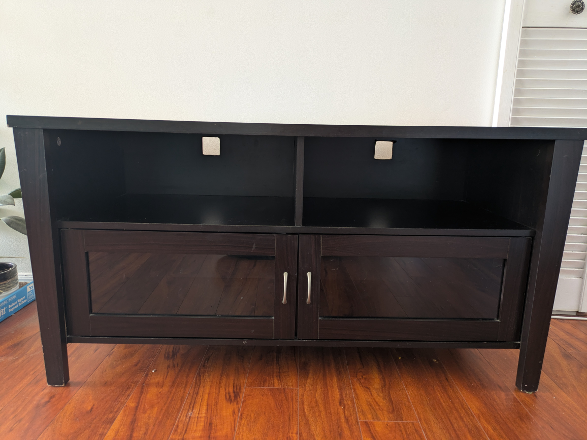 55" TV Dark Brown TV Stand with Cabinets - photo 2