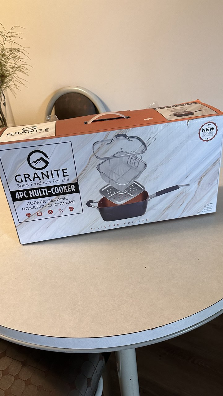Granite 4pc Multi-Cooker Copper Ceramic Non-Stick Cookware