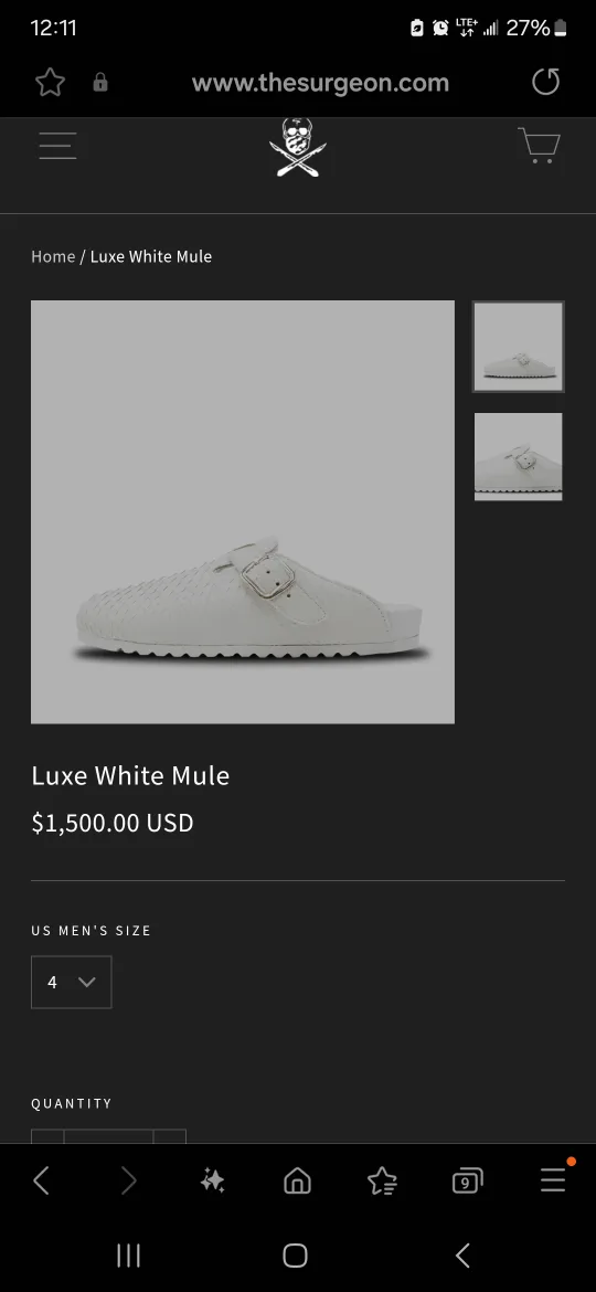 The Surgeon Luxe White Python Mules - Men's Size 8/Women's 9.5 image indicator(5)