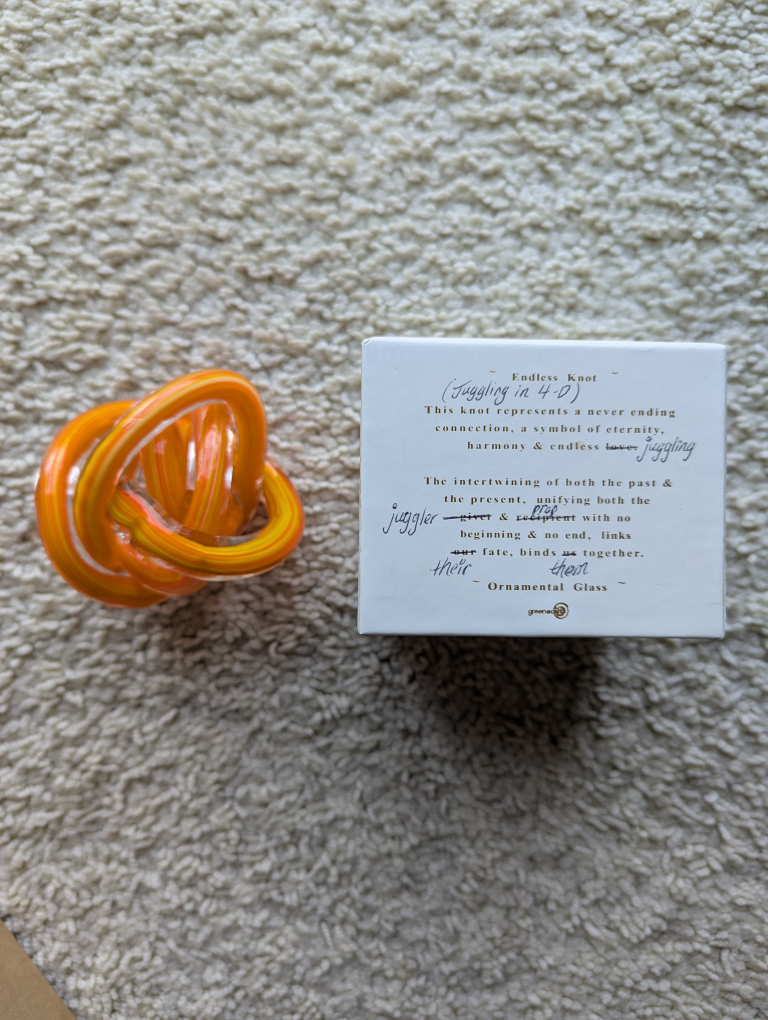 Glass Endless Knot - orange - photo 2