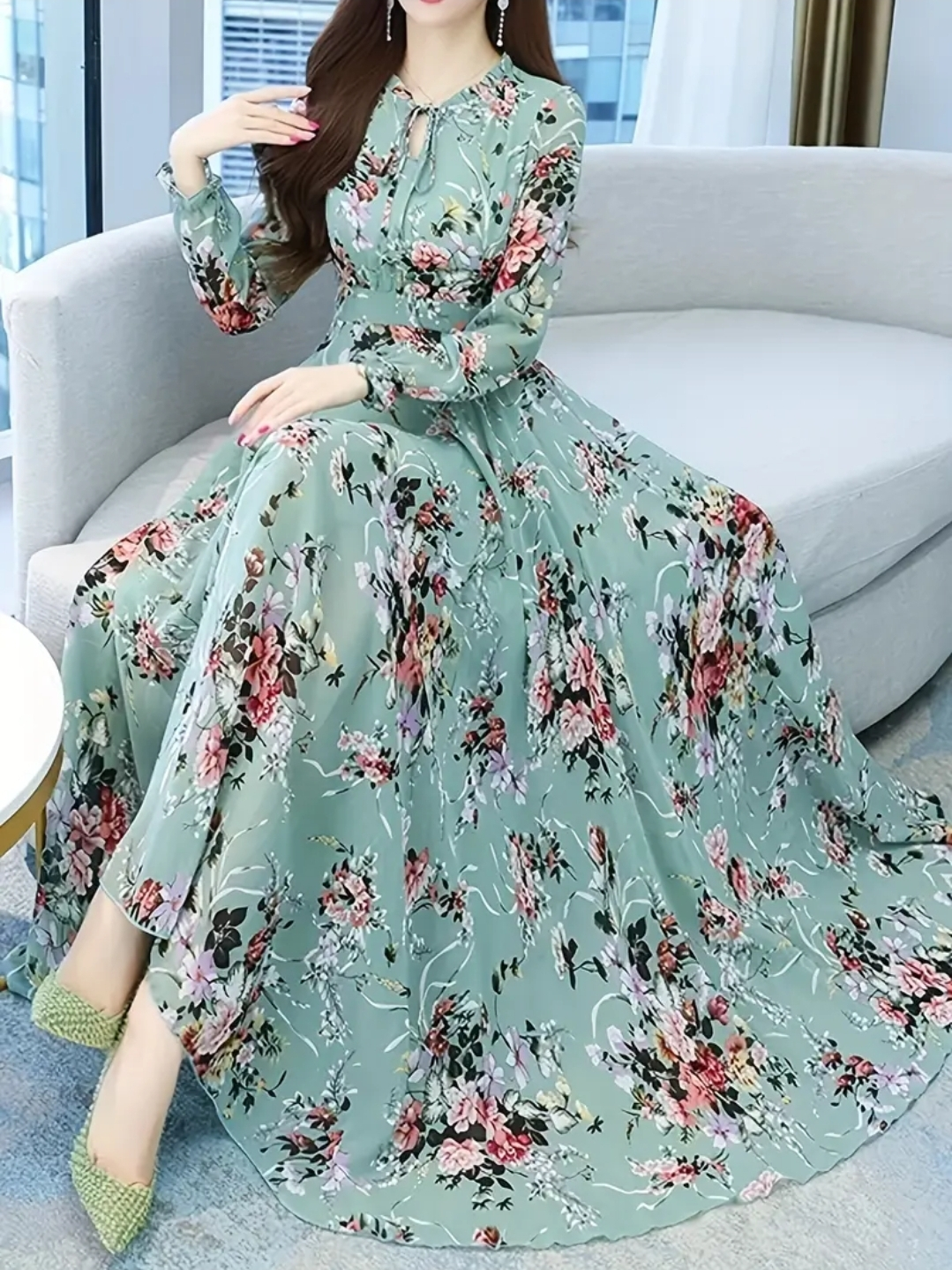 Floral Maxi Dress - Size M