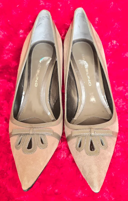 Brandolino Taupe Suede Heels Size 8M thumbnail
