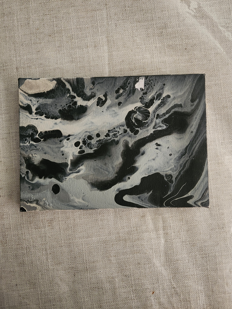 Abstract Fluid Painting on Canvas