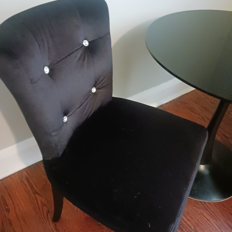 Black Velvet Dining Set with Black Table - photo 3