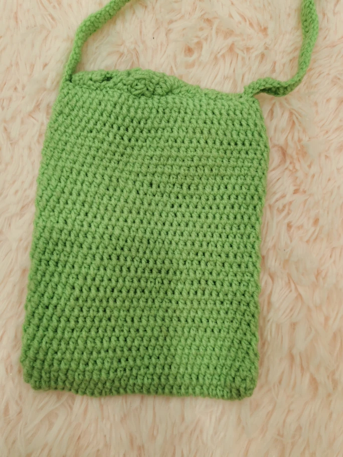 Handmade Crochet Shoulder Bag - Light Green - photo 3