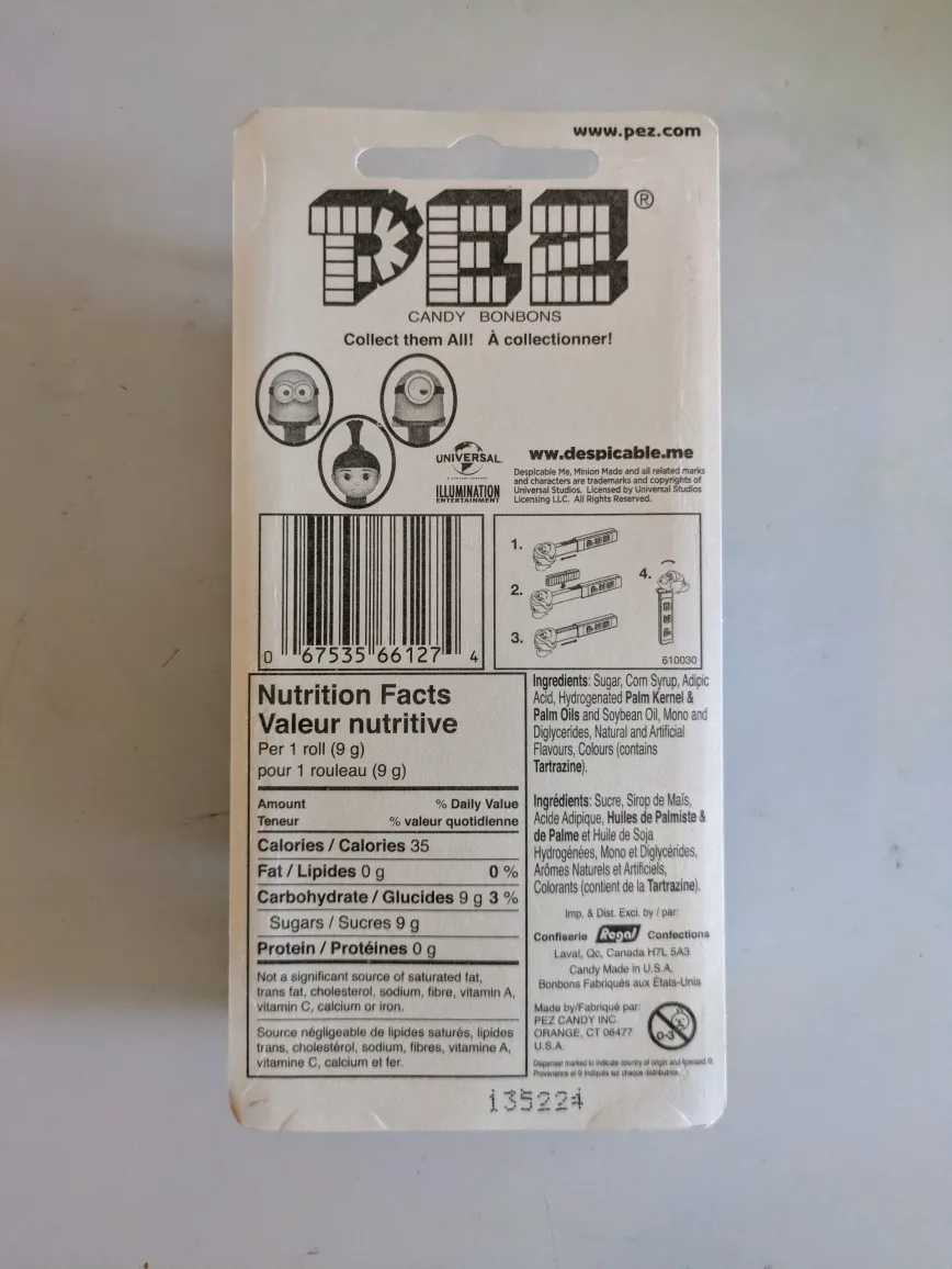 Despicable Me Minion PEZ Dispenser with Grape Candy image indicator(3)