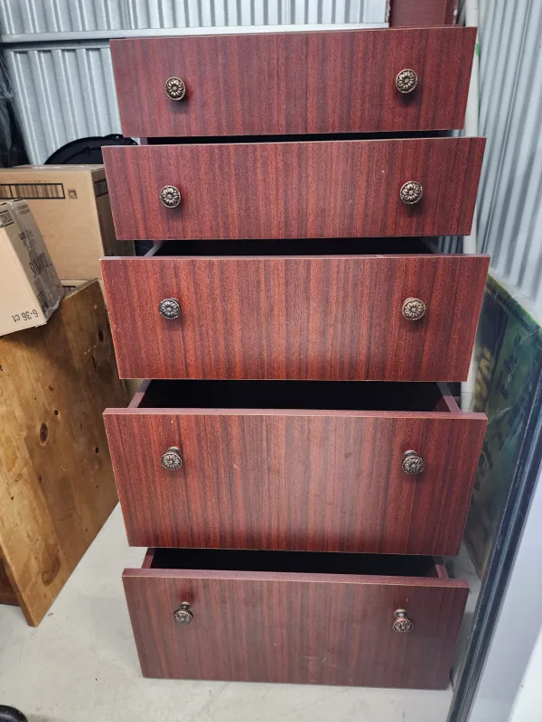 Tall Five-Drawer Wooden Dresser thumbnail