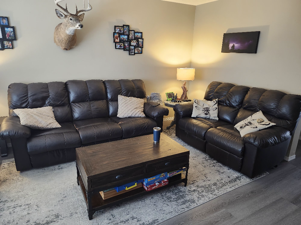 Reclining Leather Sofa and Loveseat Set - photo 2