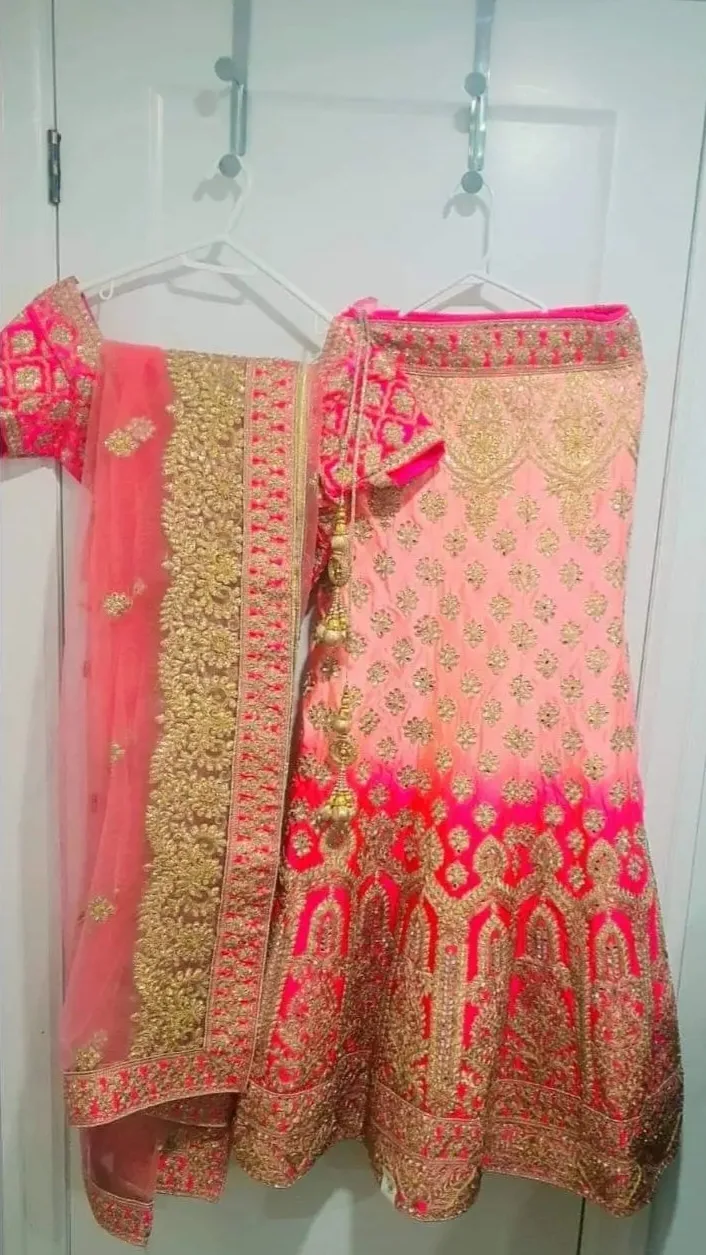 Gorgeous Pink and Gold Indian Bridal Lehenga Choli image indicator(2)