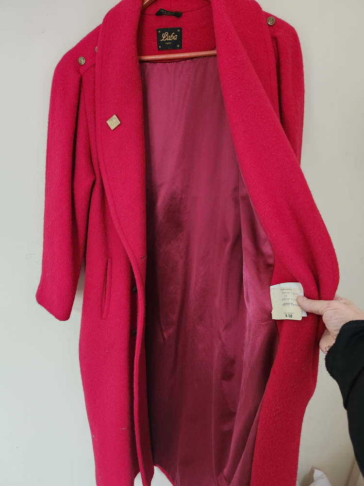 Vintage Luba Paris Red Wool Coat - Size 10 - photo 2