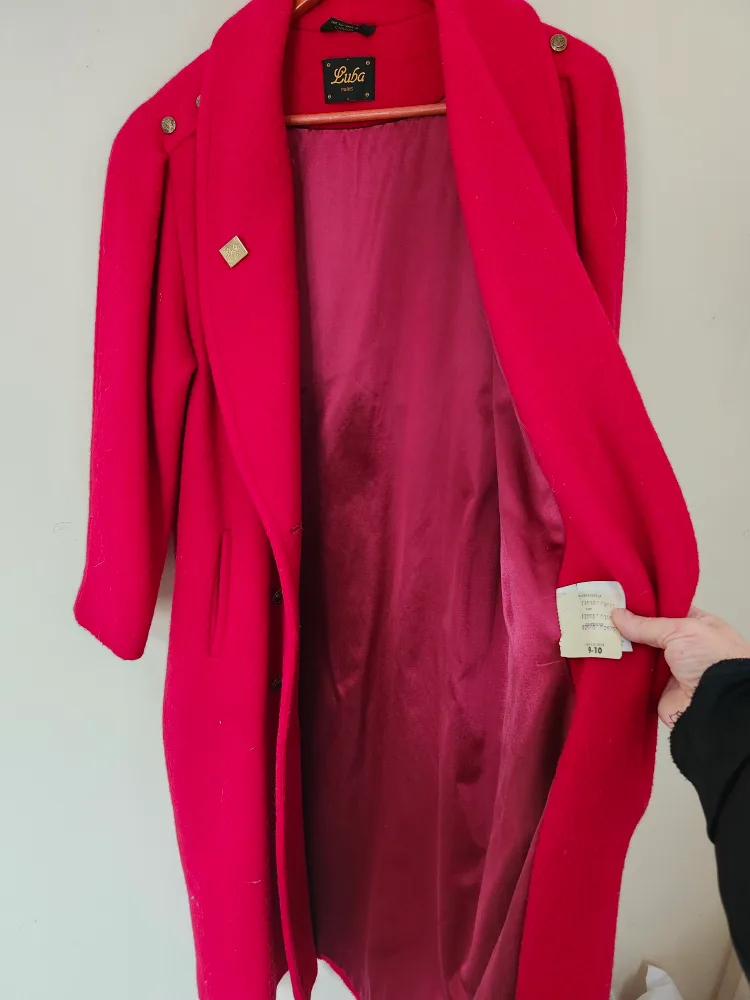 Vintage Luba Paris Red Wool Coat - Size 10 image indicator(2)