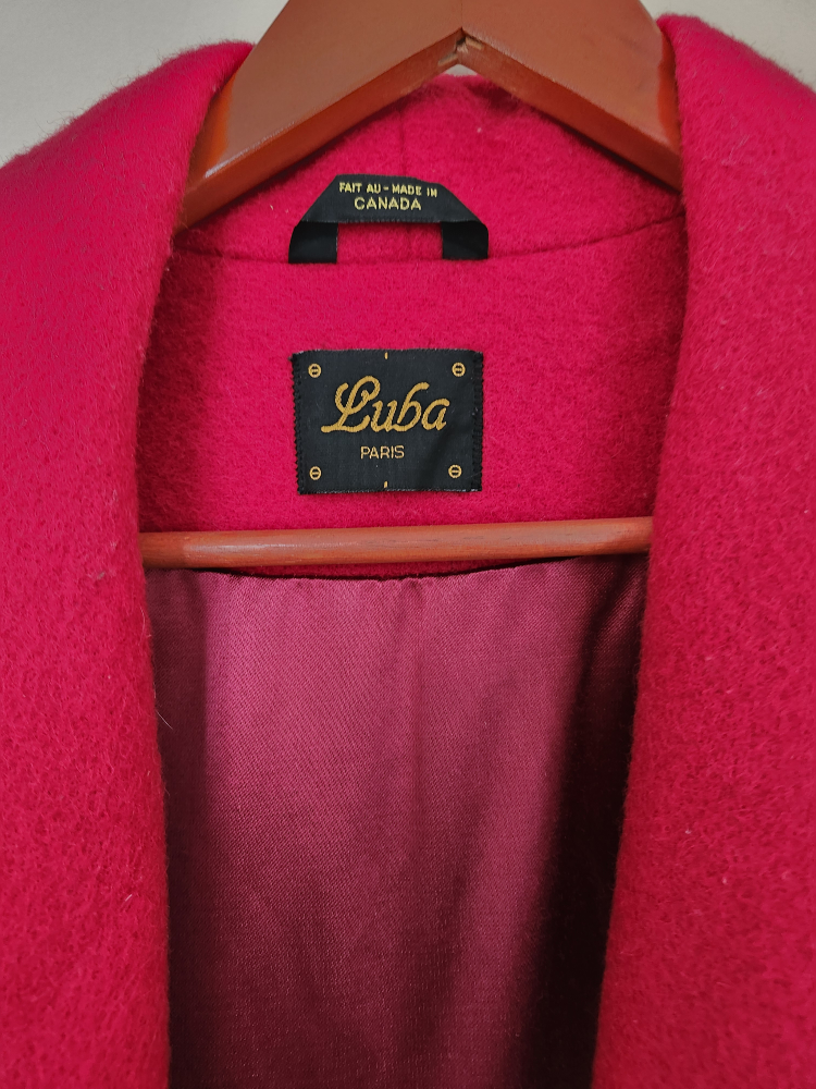 Vintage Luba Paris Red Wool Coat - Size 10 - photo 4