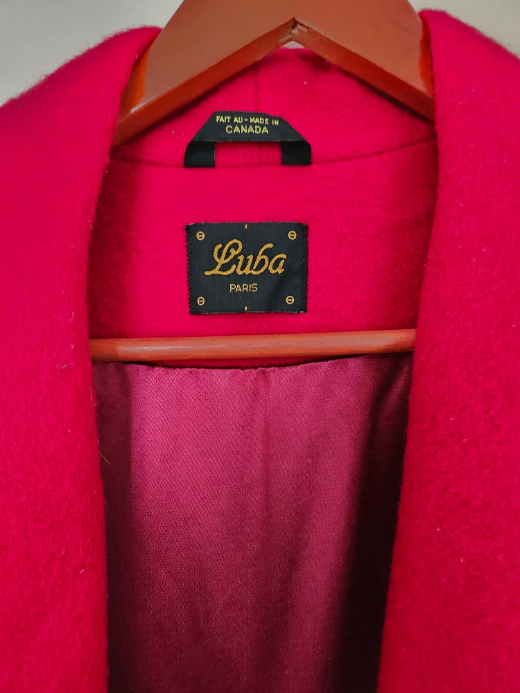 Vintage Luba Paris Red Wool Coat - Size 10 image indicator(4)