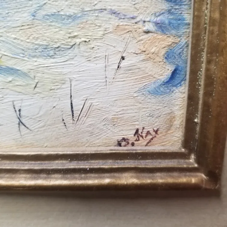 Vintage Winter Landscape Painting by . Key image indicator(2)