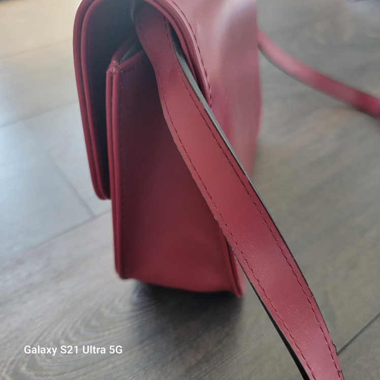 Burgundy Leather Crossbody Bag - photo 2