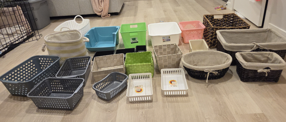 Bulk Lot of Storage Baskets and Bins