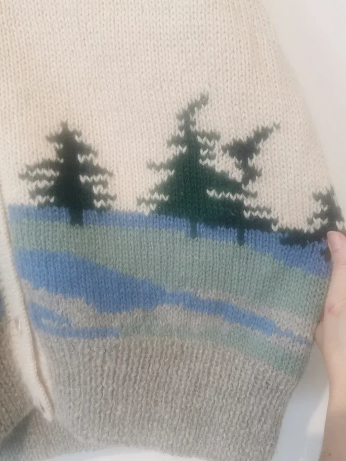 vintage hand knit medium cardigan alpaca image indicator(5)