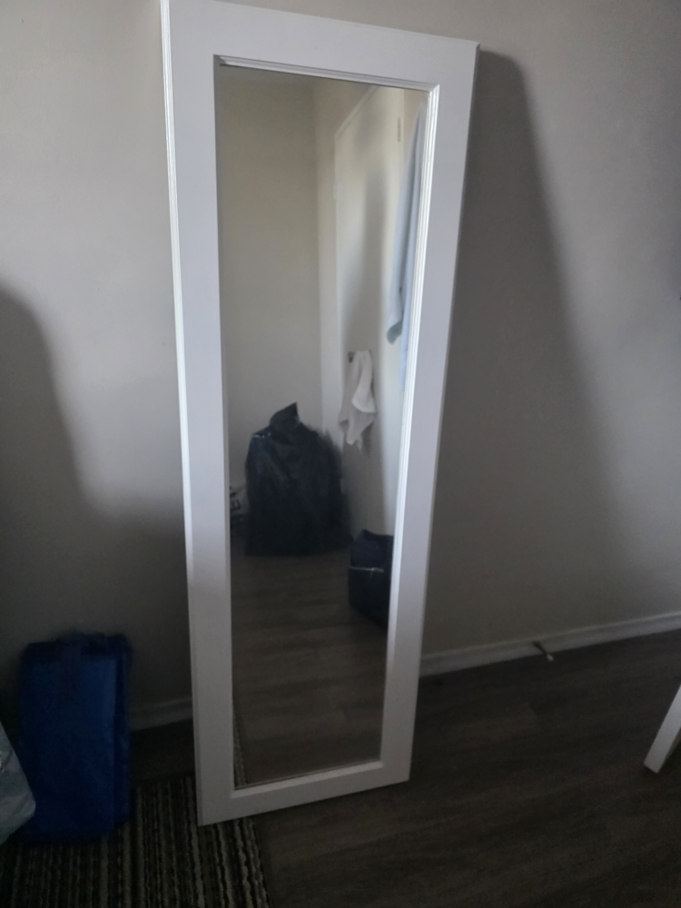 Full-Length White Mirror