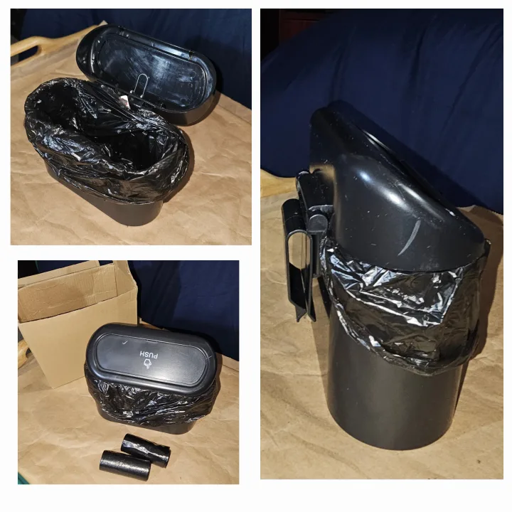 🧡 Black Push-Top Car Trash Can image indicator(2)