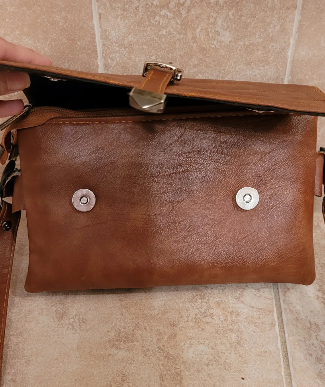 Brown Leather Crossbody Bag 🧡 image indicator(2)