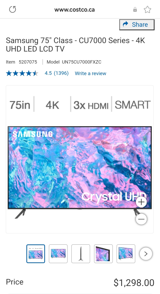 Samsung 75" 4K UHD Smart TV - photo 4