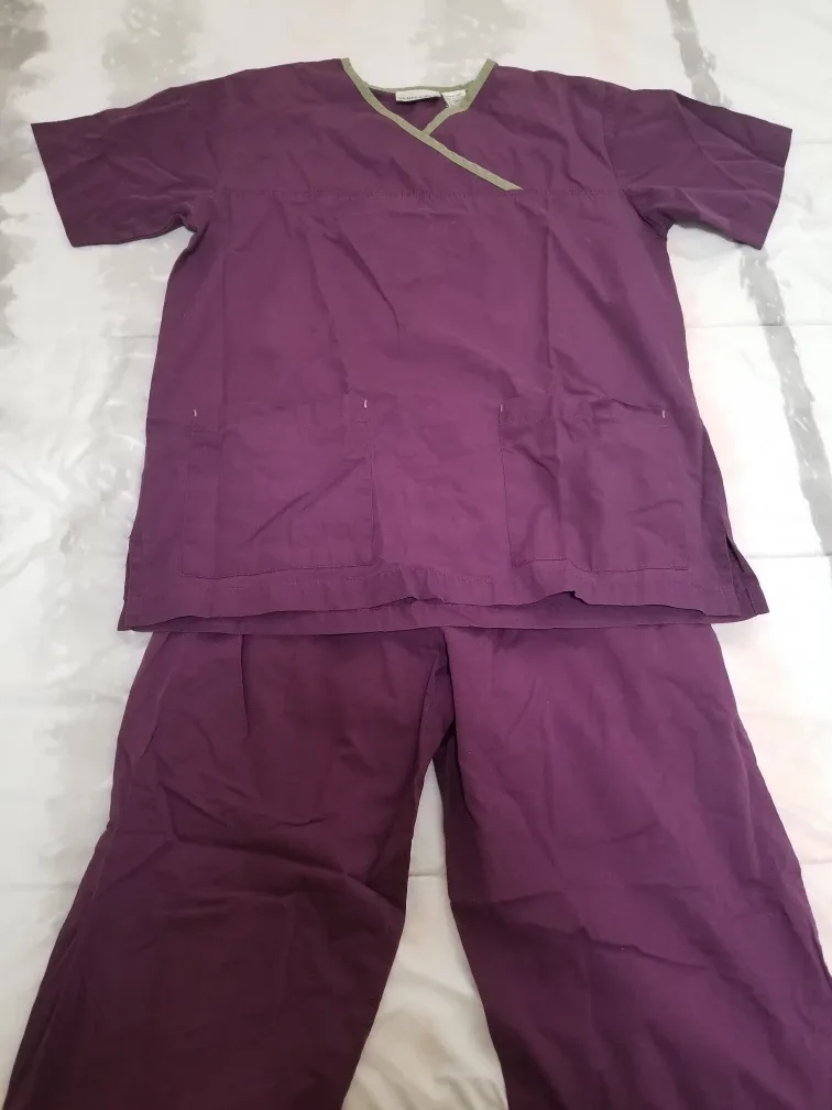 Women's Purple Scrubs Set - Size medium image indicator(2)