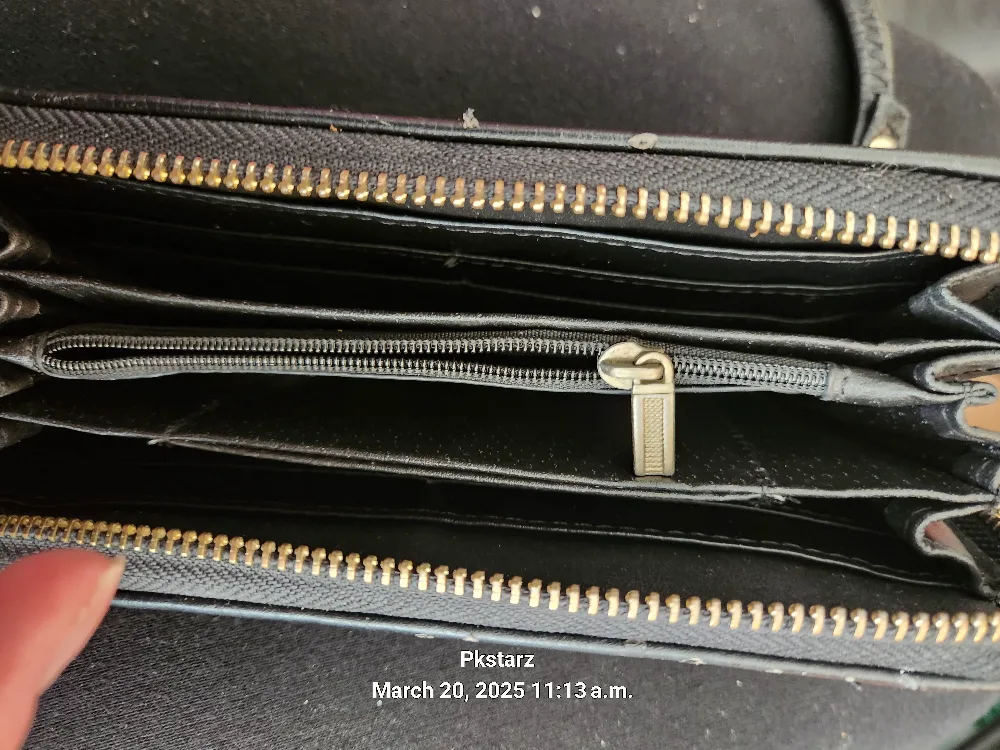 Michael Kors Black Leather Zip-Around Wallet image indicator(3)