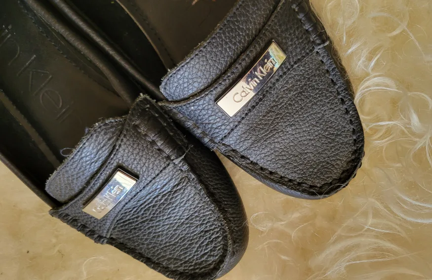 Calvin Klein Genuine Black Leather Loafers Size 8 Super Comfy image indicator(3)