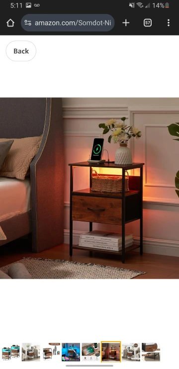 BRAND NEW NIGHTSTAND WITH CHARGING STATION