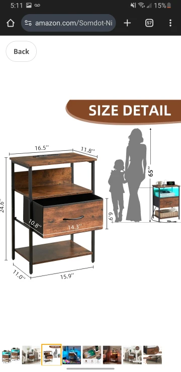 BRAND NEW NIGHTSTAND WITH CHARGING STATION - photo 4