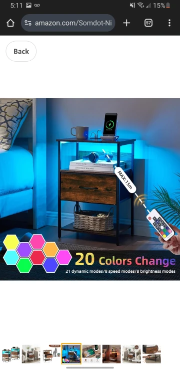 BRAND NEW NIGHTSTAND WITH CHARGING STATION - photo 5
