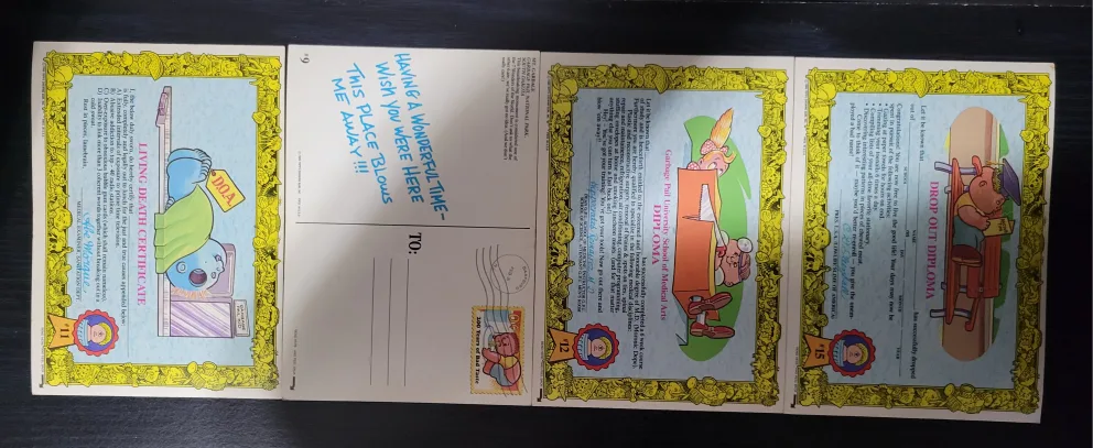 GARBAGE PAIL KIDS GIANT POSTCARDS LOT 1986 (SIX CARDS) image indicator(5)