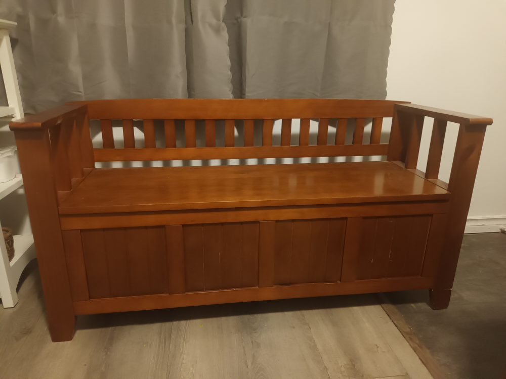 Wooden Storage Bench with Hidden Compartment