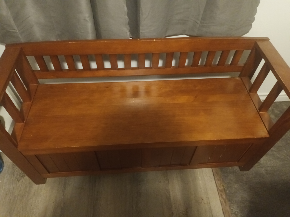 Wooden Storage Bench with Hidden Compartment - photo 2