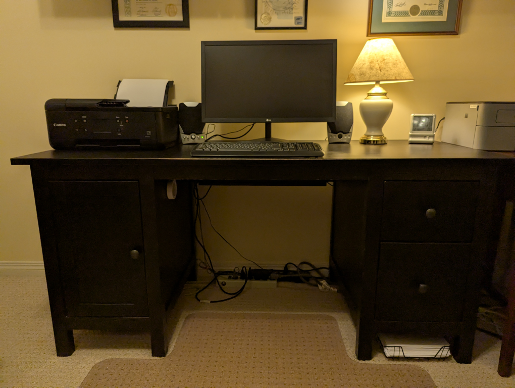 Black Computer Desk with Drawers