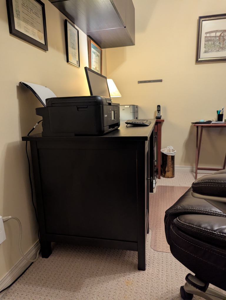 Black Computer Desk with Drawers - photo 2