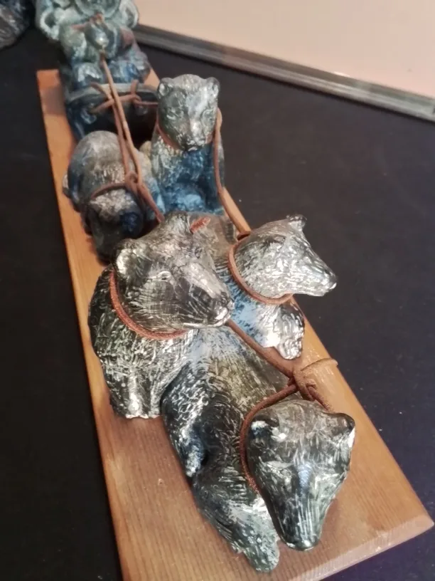 Eskimo Soapstone Carving - Dog Sled Team image indicator(4)