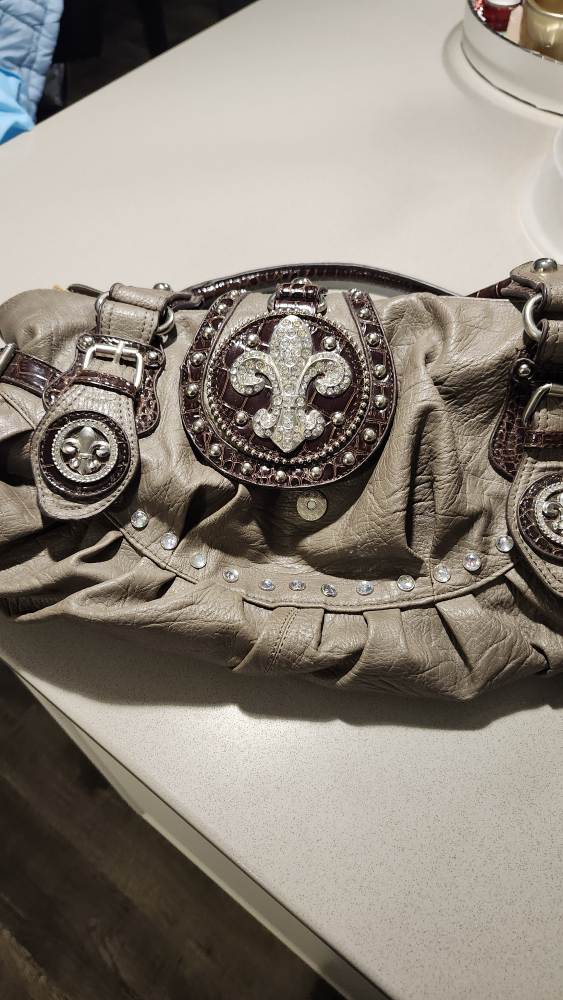 Gorgeous Grey Handbag with Rhinestone Accents - photo 3