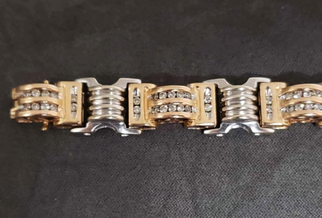 Two-Tone Diamond Unisex Bracelet - photo 2