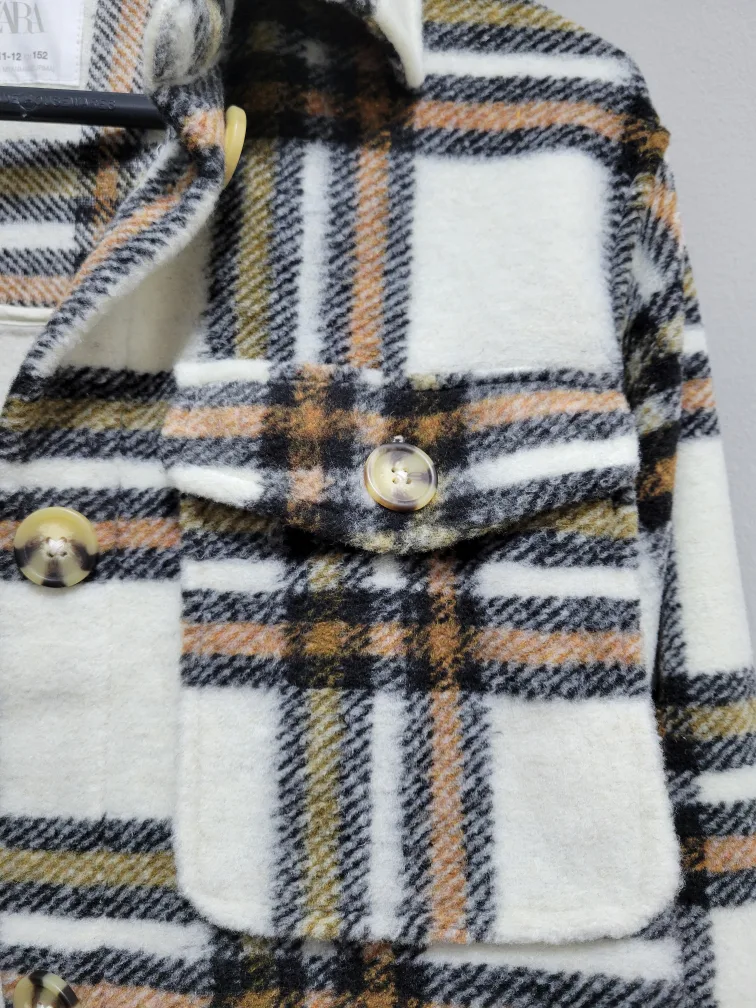 Zara Girls  Plaid Flannel Shirt Jacket image indicator(2)