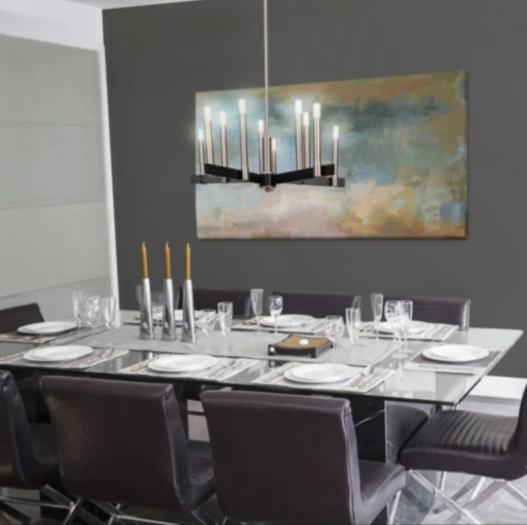 save $100: 🆕️ "Ivanna" 10-Light Chandelier - Satin Nickel image indicator(2)