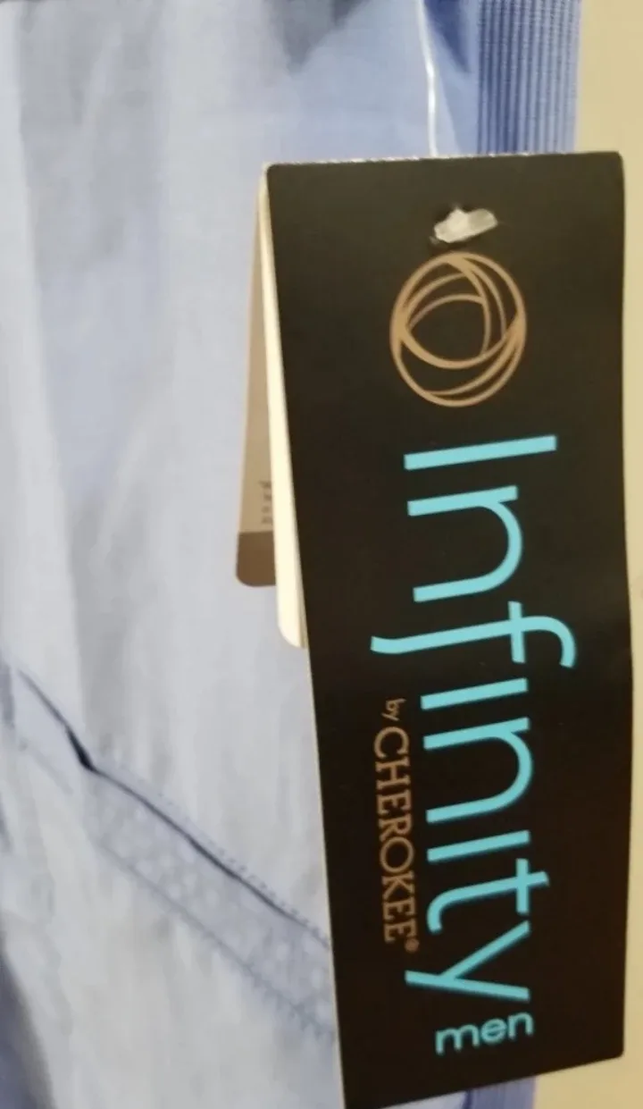 Men's Cherokee Infinity Scrubs Top - Periwinkle Blue image indicator(6)