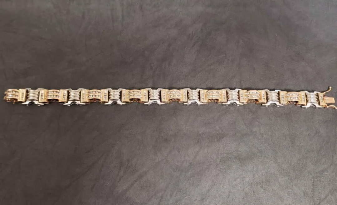 Two-Tone Diamond Unisex Bracelet