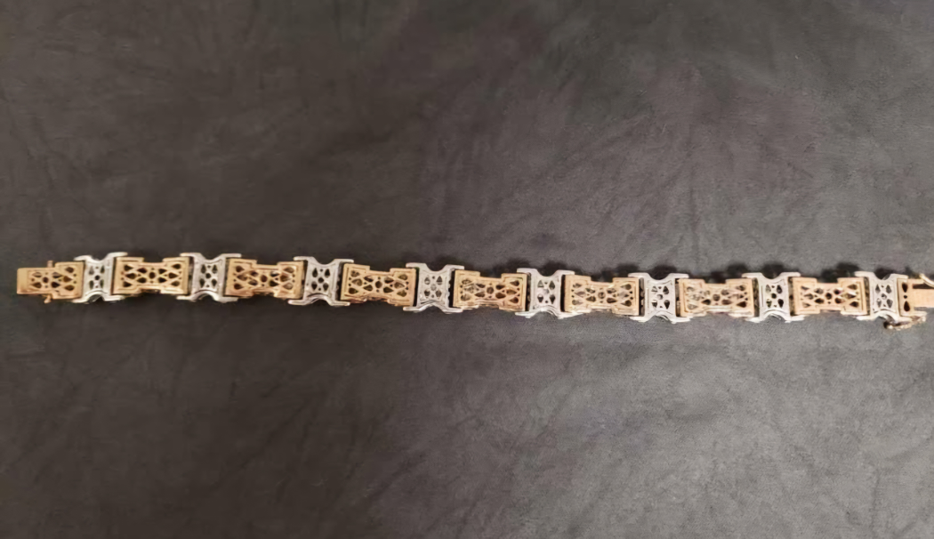 Two-Tone Diamond Unisex Bracelet - photo 3