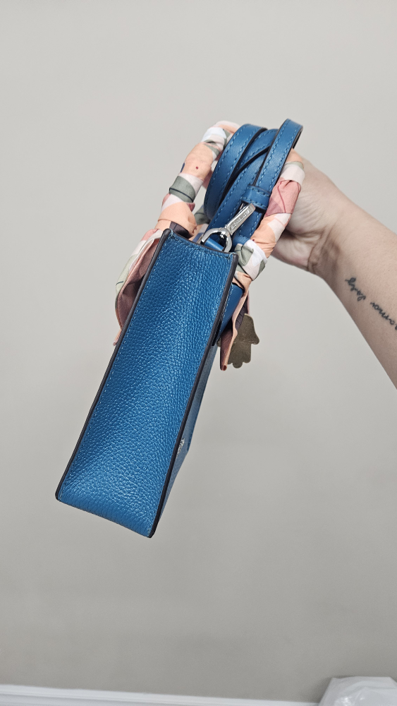 Michael Kors Blue Mini Tote Bag with Scarf Detail - photo 3