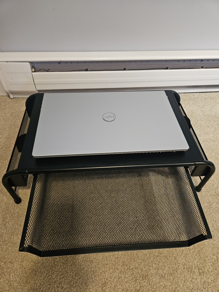 Black Metal Laptop Riser with Storage - photo 4