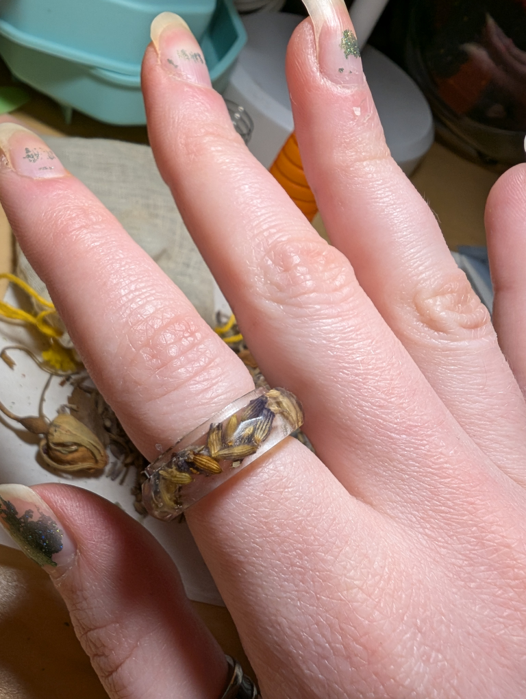 Handcrafted lavender ring