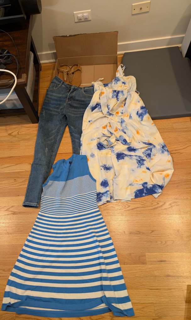 Women's Clothing Bundle: Jeans, Dresses, Sandals