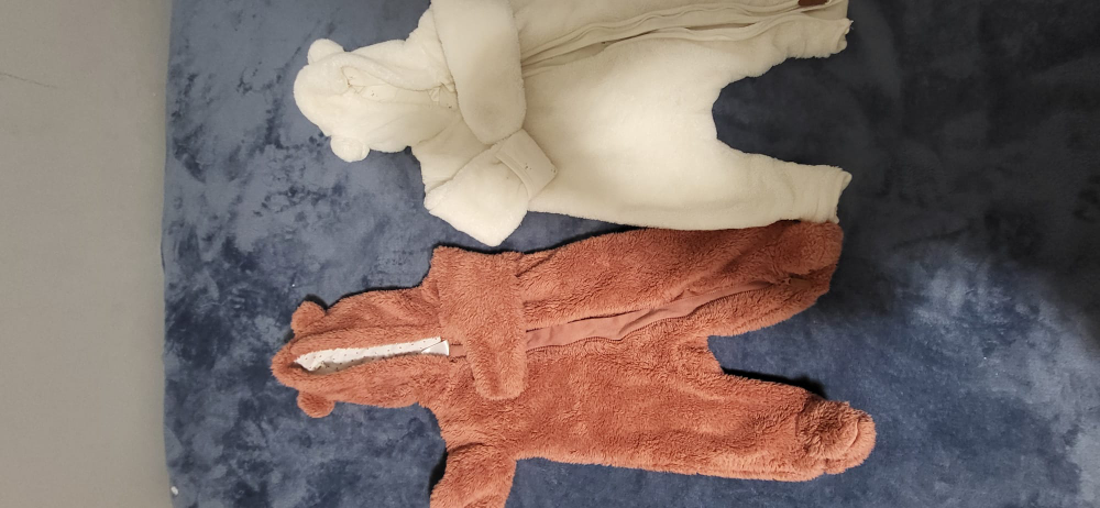 Two Baby Fleece Jumpsuits